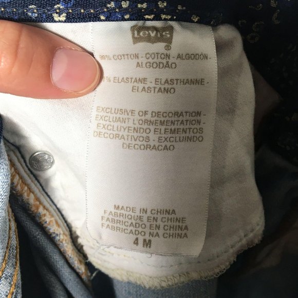 Levi’s Boho Destroyed Jeans Embroidered 4M Light - Picture 9 of 10
